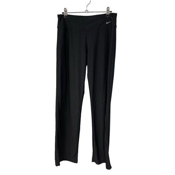 NIKE DRI-FIT SIZE S WOMEN'S BLACK SOLID YOGA PANTS ACTIVEWEAR PANTS Elastic - Picture 1 of 5